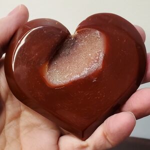 Carnelian Crystal Heart with Druzy